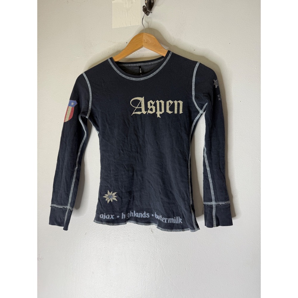 Alp n rock faded black long sleeve crew neck aspen Henley size 3 medium